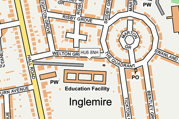 HU6 8NH map - OS OpenMap – Local (Ordnance Survey)