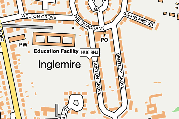 HU6 8NJ map - OS OpenMap – Local (Ordnance Survey)