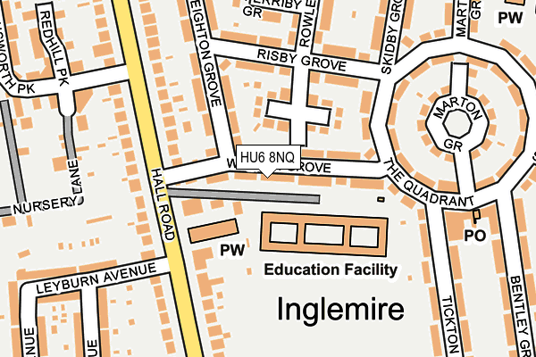 HU6 8NQ map - OS OpenMap – Local (Ordnance Survey)