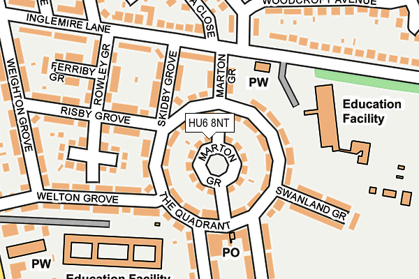 HU6 8NT map - OS OpenMap – Local (Ordnance Survey)