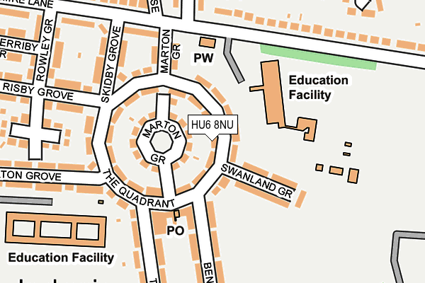 HU6 8NU map - OS OpenMap – Local (Ordnance Survey)