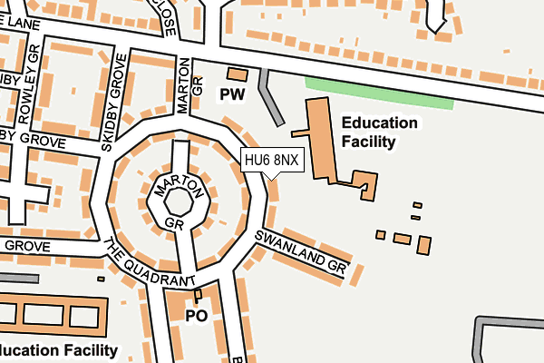 HU6 8NX map - OS OpenMap – Local (Ordnance Survey)