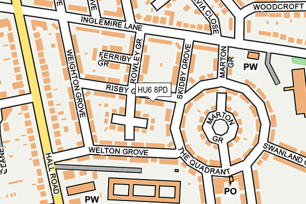 HU6 8PD map - OS OpenMap – Local (Ordnance Survey)