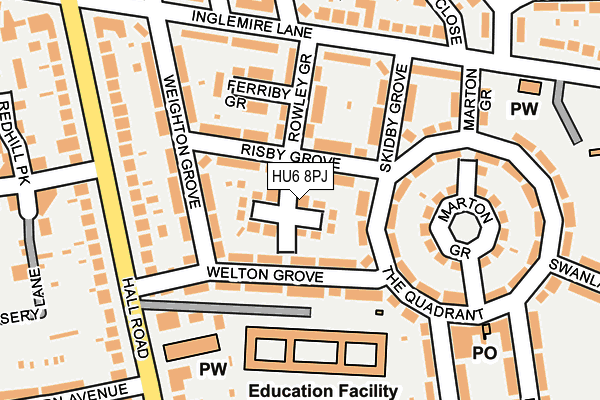HU6 8PJ map - OS OpenMap – Local (Ordnance Survey)