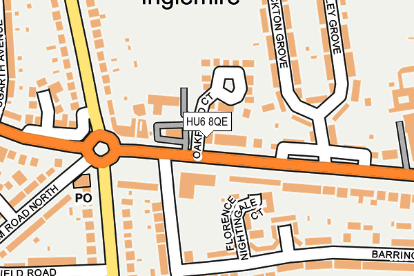 HU6 8QE map - OS OpenMap – Local (Ordnance Survey)