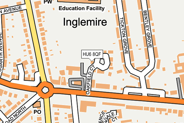 HU6 8QF map - OS OpenMap – Local (Ordnance Survey)