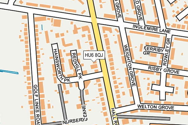 HU6 8QJ map - OS OpenMap – Local (Ordnance Survey)