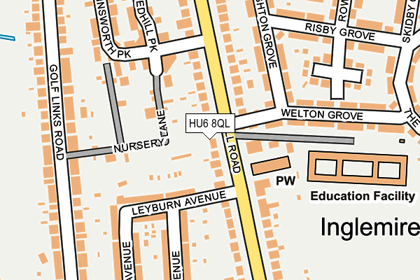 HU6 8QL map - OS OpenMap – Local (Ordnance Survey)