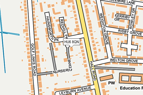 HU6 8QN map - OS OpenMap – Local (Ordnance Survey)