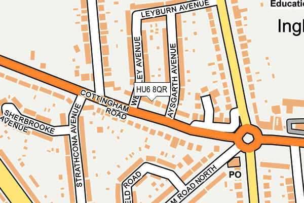 HU6 8QR map - OS OpenMap – Local (Ordnance Survey)