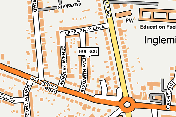 HU6 8QU map - OS OpenMap – Local (Ordnance Survey)