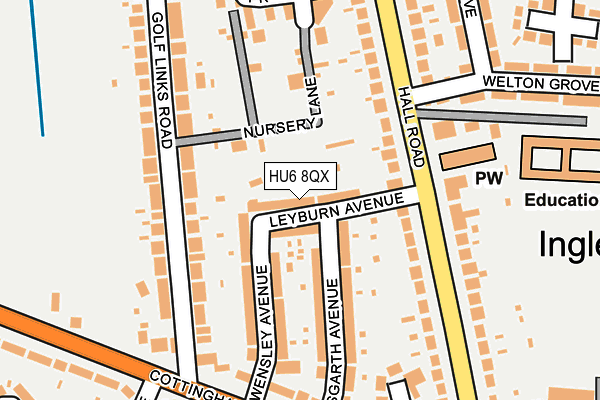 HU6 8QX map - OS OpenMap – Local (Ordnance Survey)