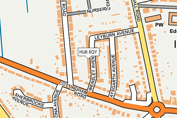 HU6 8QY map - OS OpenMap – Local (Ordnance Survey)