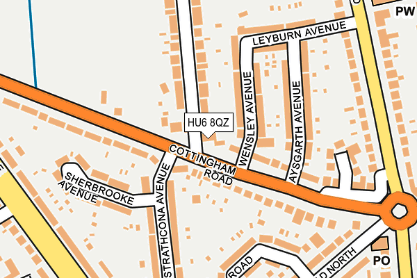 HU6 8QZ map - OS OpenMap – Local (Ordnance Survey)