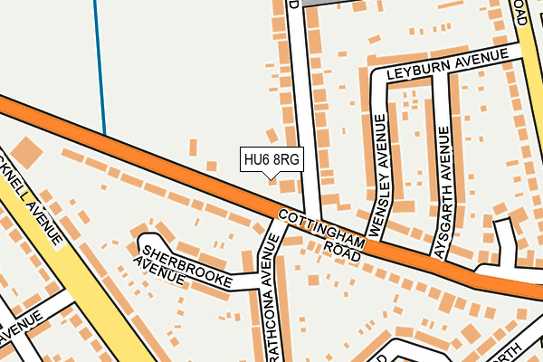 HU6 8RG map - OS OpenMap – Local (Ordnance Survey)