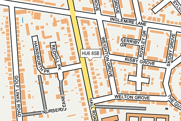 HU6 8SB map - OS OpenMap – Local (Ordnance Survey)