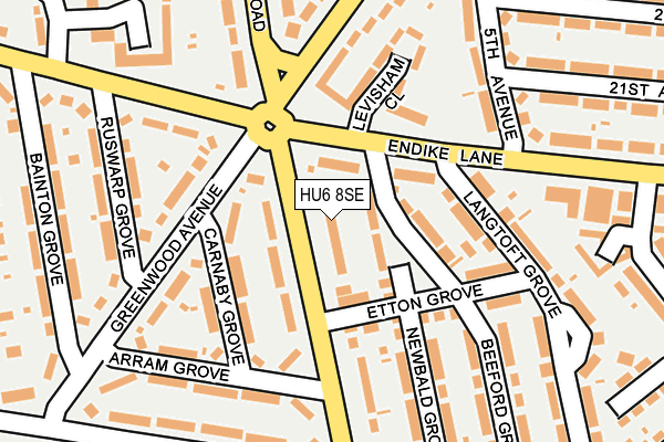HU6 8SE map - OS OpenMap – Local (Ordnance Survey)