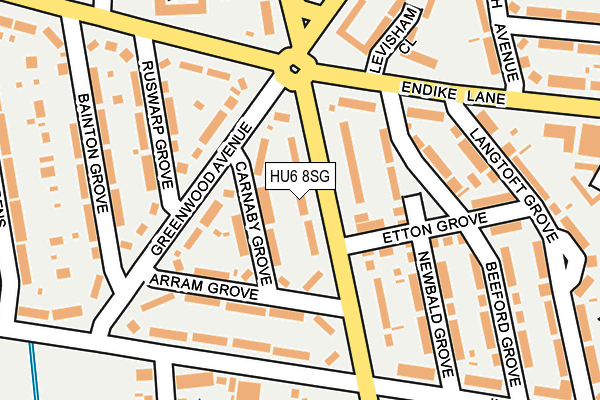 HU6 8SG map - OS OpenMap – Local (Ordnance Survey)