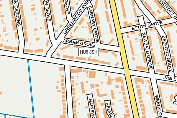 HU6 8SH map - OS OpenMap – Local (Ordnance Survey)