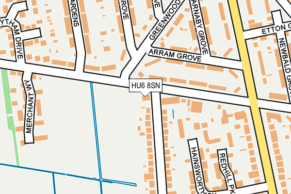 HU6 8SN map - OS OpenMap – Local (Ordnance Survey)