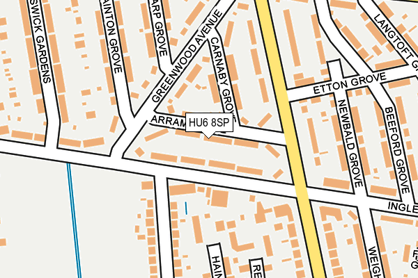 HU6 8SP map - OS OpenMap – Local (Ordnance Survey)