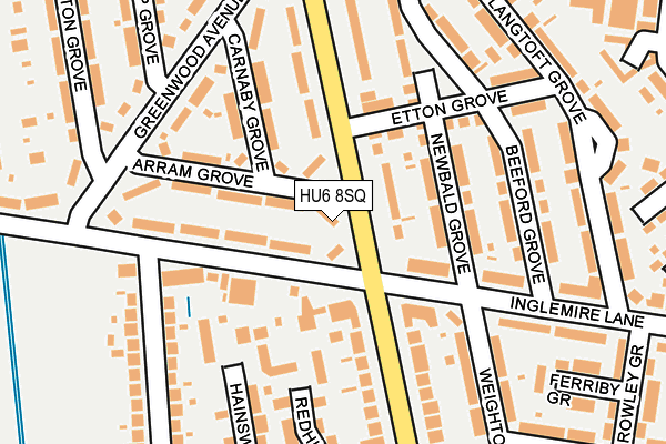 HU6 8SQ map - OS OpenMap – Local (Ordnance Survey)