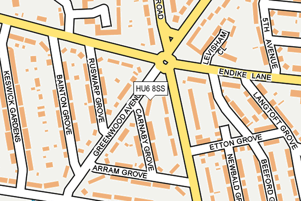 HU6 8SS map - OS OpenMap – Local (Ordnance Survey)