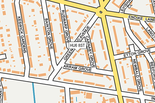 HU6 8ST map - OS OpenMap – Local (Ordnance Survey)