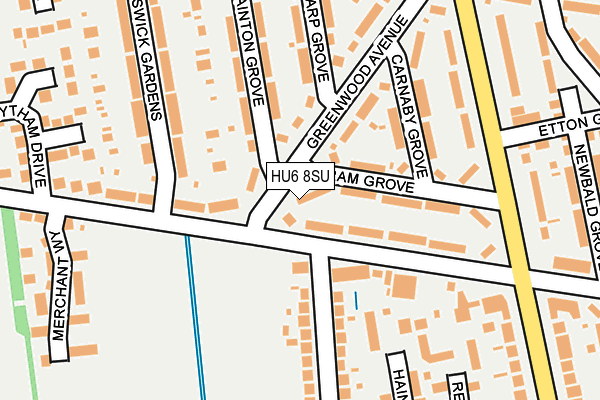 HU6 8SU map - OS OpenMap – Local (Ordnance Survey)