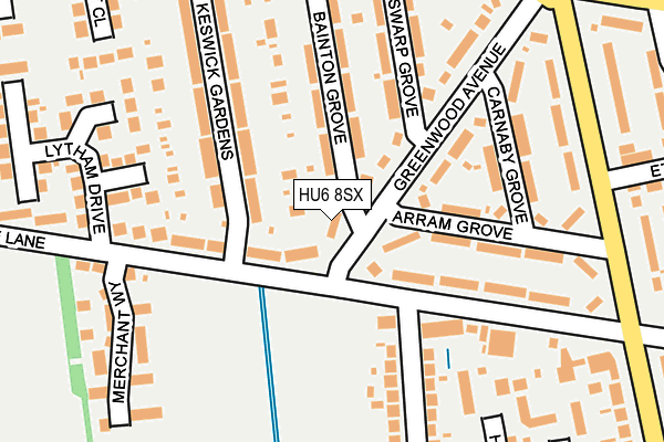 HU6 8SX map - OS OpenMap – Local (Ordnance Survey)