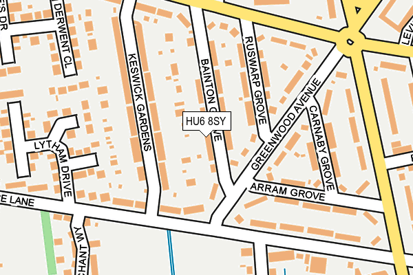 HU6 8SY map - OS OpenMap – Local (Ordnance Survey)