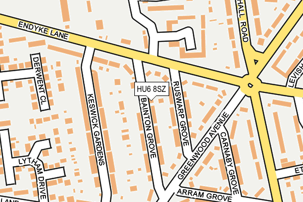 HU6 8SZ map - OS OpenMap – Local (Ordnance Survey)