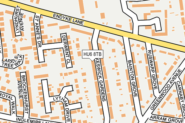 HU6 8TB map - OS OpenMap – Local (Ordnance Survey)