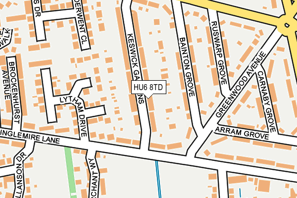 HU6 8TD map - OS OpenMap – Local (Ordnance Survey)