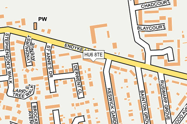 HU6 8TE map - OS OpenMap – Local (Ordnance Survey)
