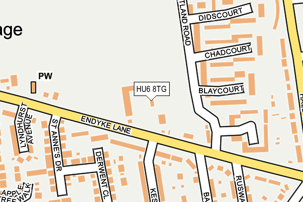 HU6 8TG map - OS OpenMap – Local (Ordnance Survey)