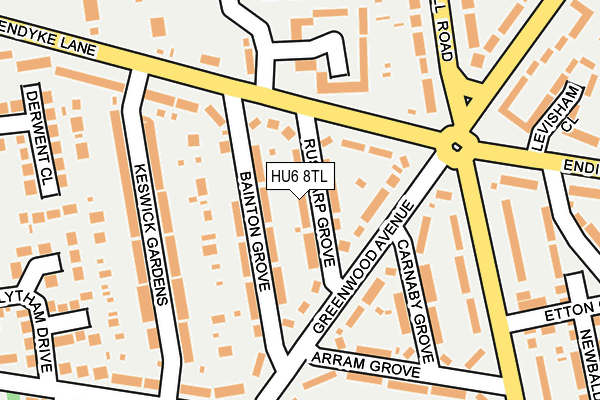 HU6 8TL map - OS OpenMap – Local (Ordnance Survey)