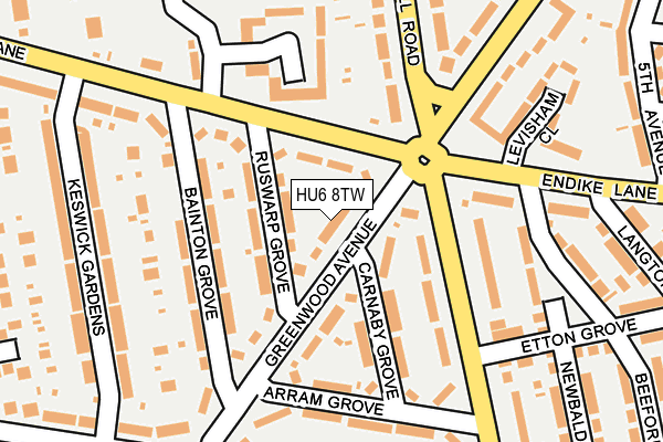HU6 8TW map - OS OpenMap – Local (Ordnance Survey)
