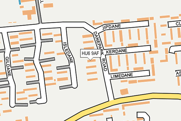 HU6 9AF map - OS OpenMap – Local (Ordnance Survey)