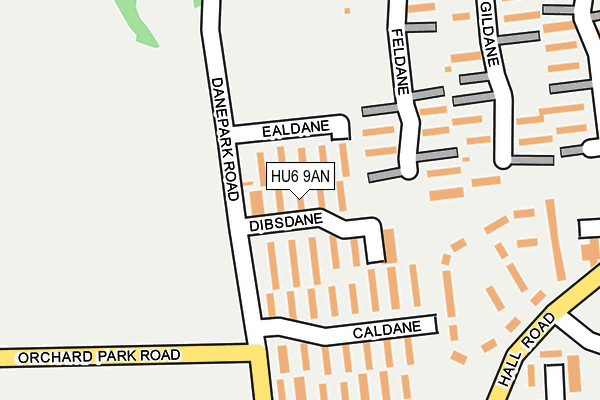 HU6 9AN map - OS OpenMap – Local (Ordnance Survey)