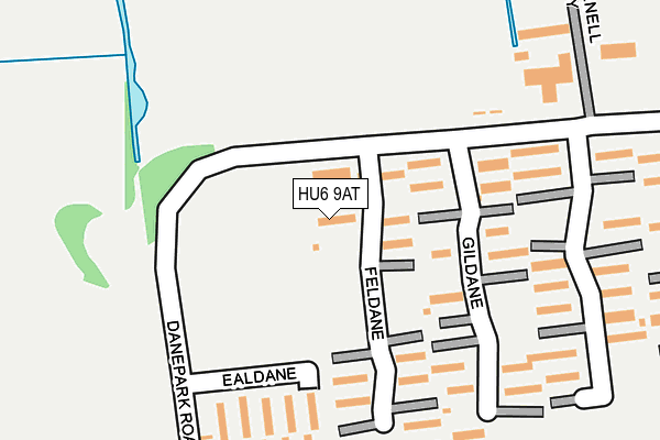 HU6 9AT map - OS OpenMap – Local (Ordnance Survey)