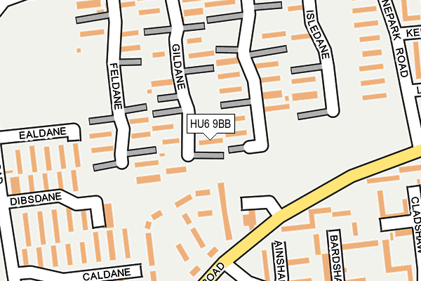 HU6 9BB map - OS OpenMap – Local (Ordnance Survey)