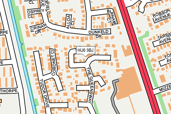 HU6 9BJ map - OS OpenMap – Local (Ordnance Survey)