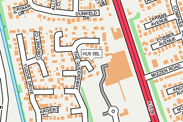 HU6 9BL map - OS OpenMap – Local (Ordnance Survey)
