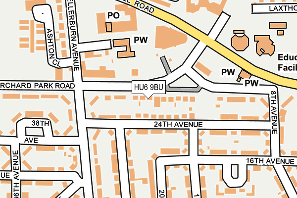 HU6 9BU map - OS OpenMap – Local (Ordnance Survey)