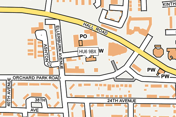 HU6 9BX map - OS OpenMap – Local (Ordnance Survey)