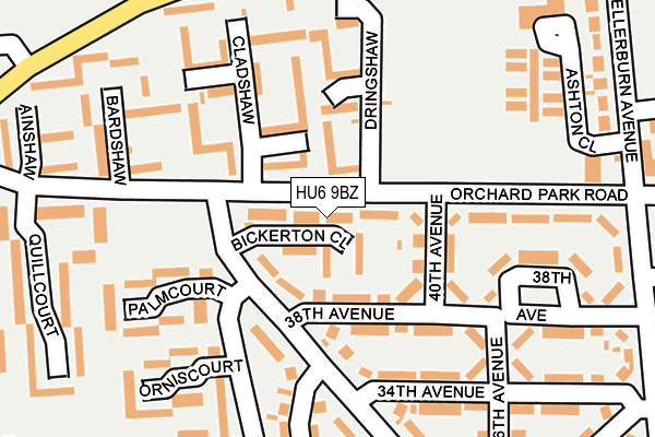HU6 9BZ map - OS OpenMap – Local (Ordnance Survey)