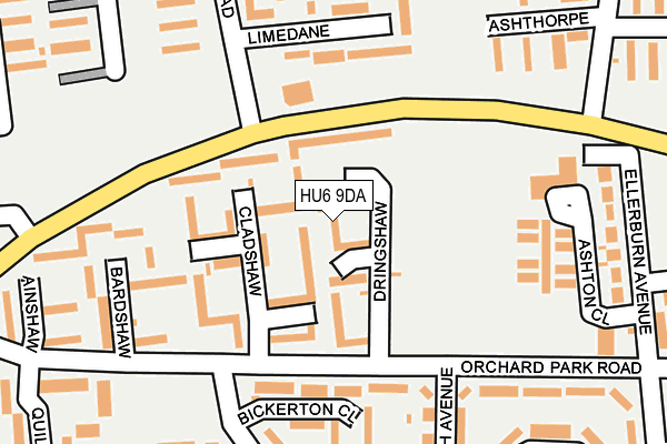 HU6 9DA map - OS OpenMap – Local (Ordnance Survey)
