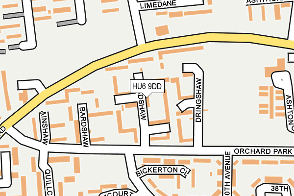 HU6 9DD map - OS OpenMap – Local (Ordnance Survey)