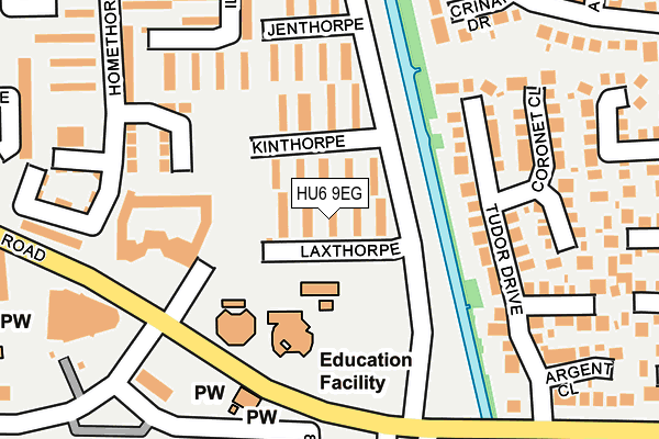 HU6 9EG map - OS OpenMap – Local (Ordnance Survey)